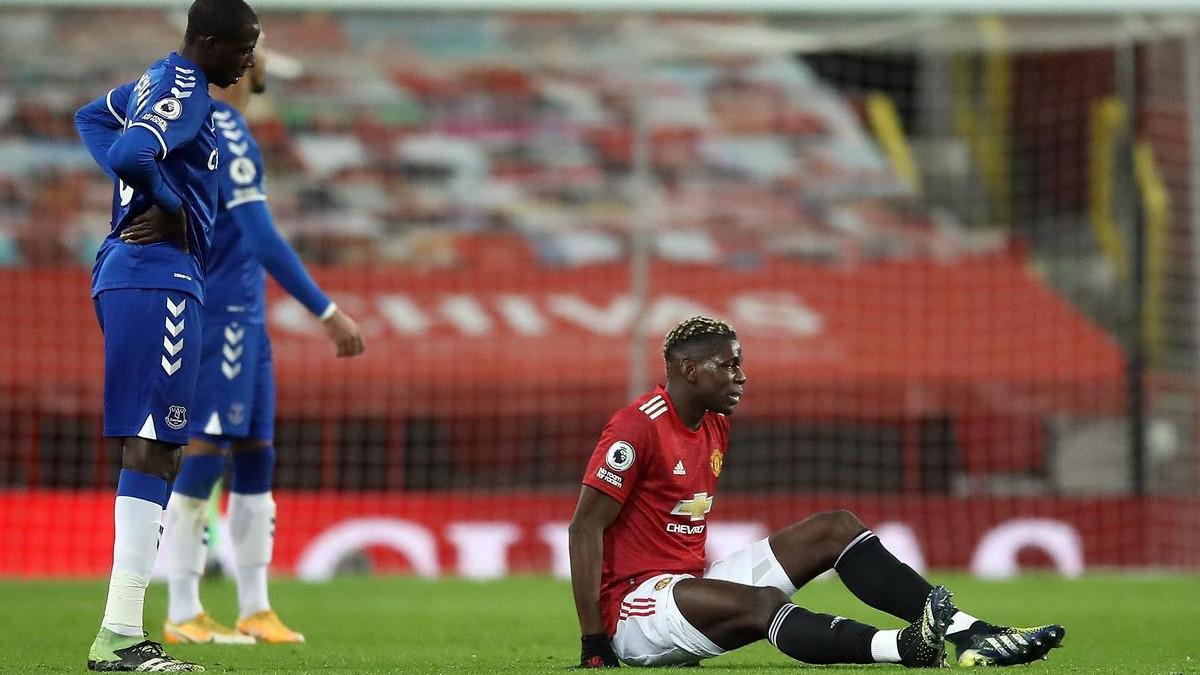 Paul Pogba se retiró por lesión en el partido frente al Everton