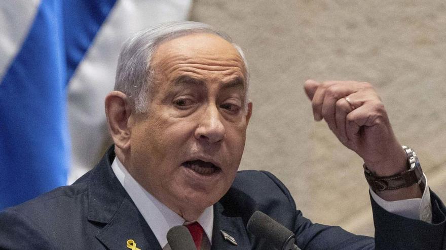 El primer ministro de Israel, Benjamin Netanyahu, en el Parlamento de su país
