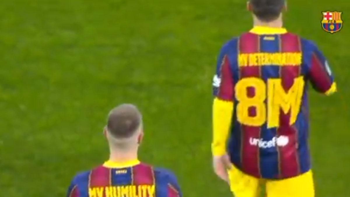 Messi y Ter Stegen, con sus mensajes reivindicativos por el 8M