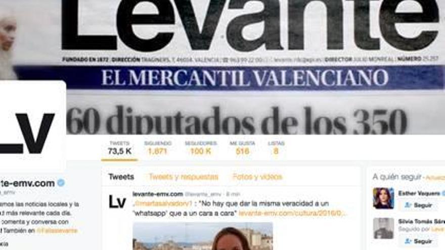 Levante-EMV supera los  100.000 seguidores en Twitter