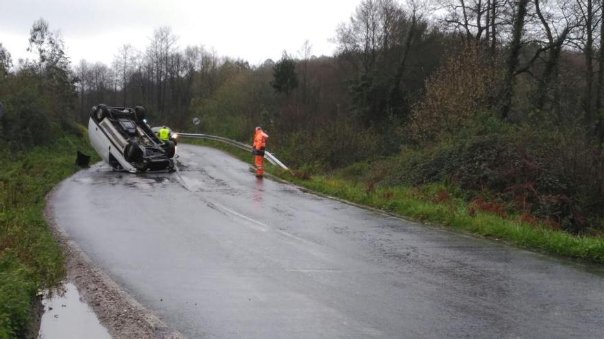 El accidente ocurrido esta tarde en la carretera de la Plata.