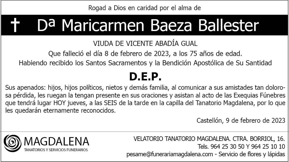 Dª Maricarmen Baeza Ballester