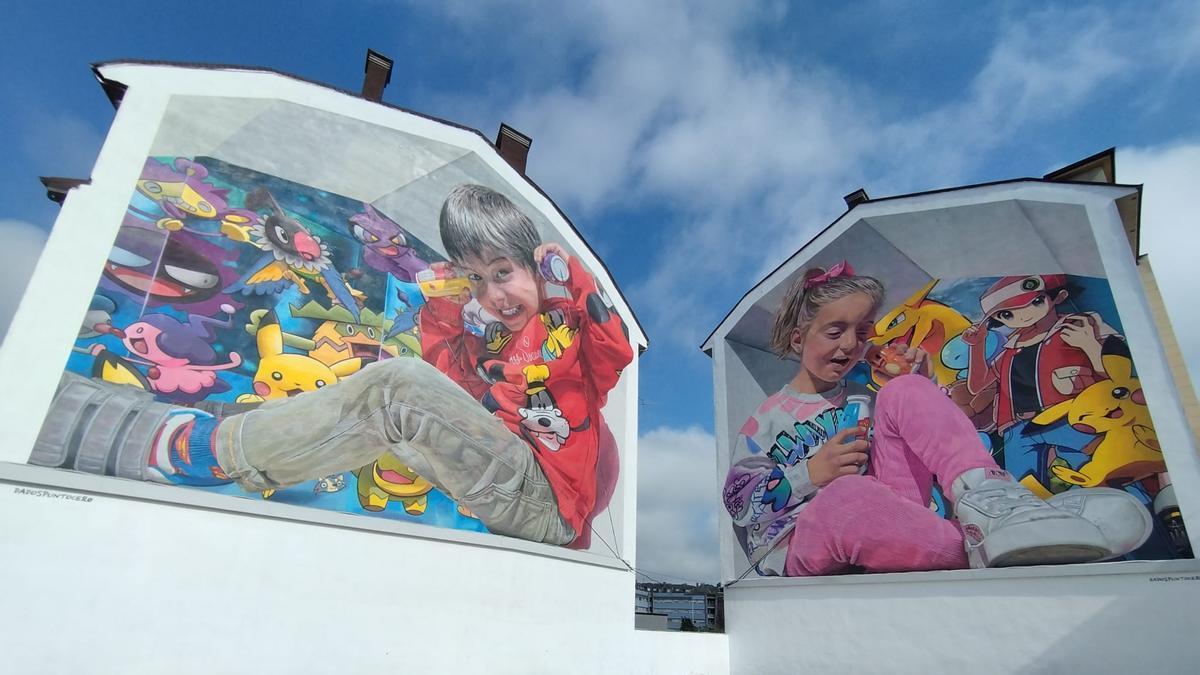 El mural &quot;Cobertura 2G&quot;, premiado a nivel internacional, que se encuentra en La Felguera.
