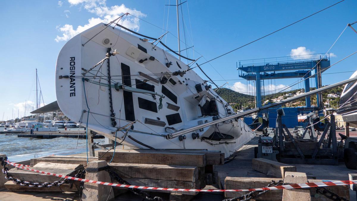 La borrasca Bella provoca grandes destrozos en el Port d'Andratx