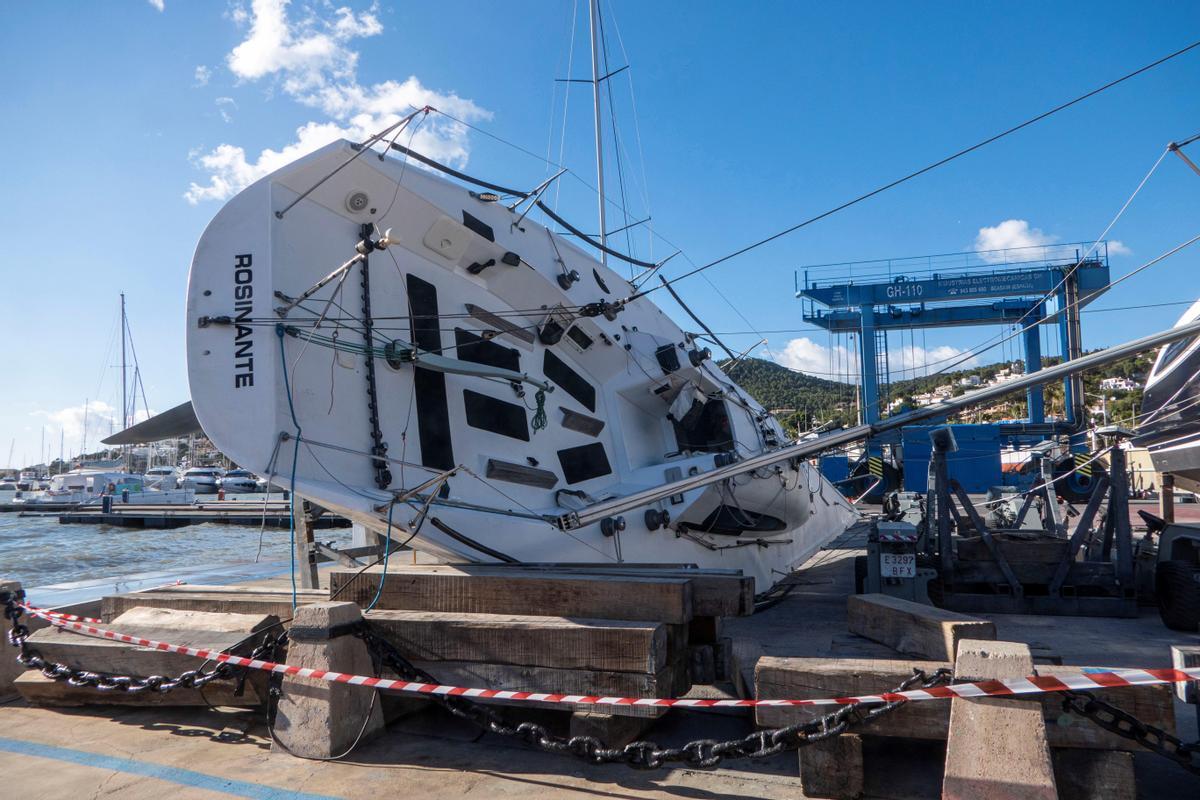 La borrasca Bella provoca grandes destrozos en el Port d'Andratx