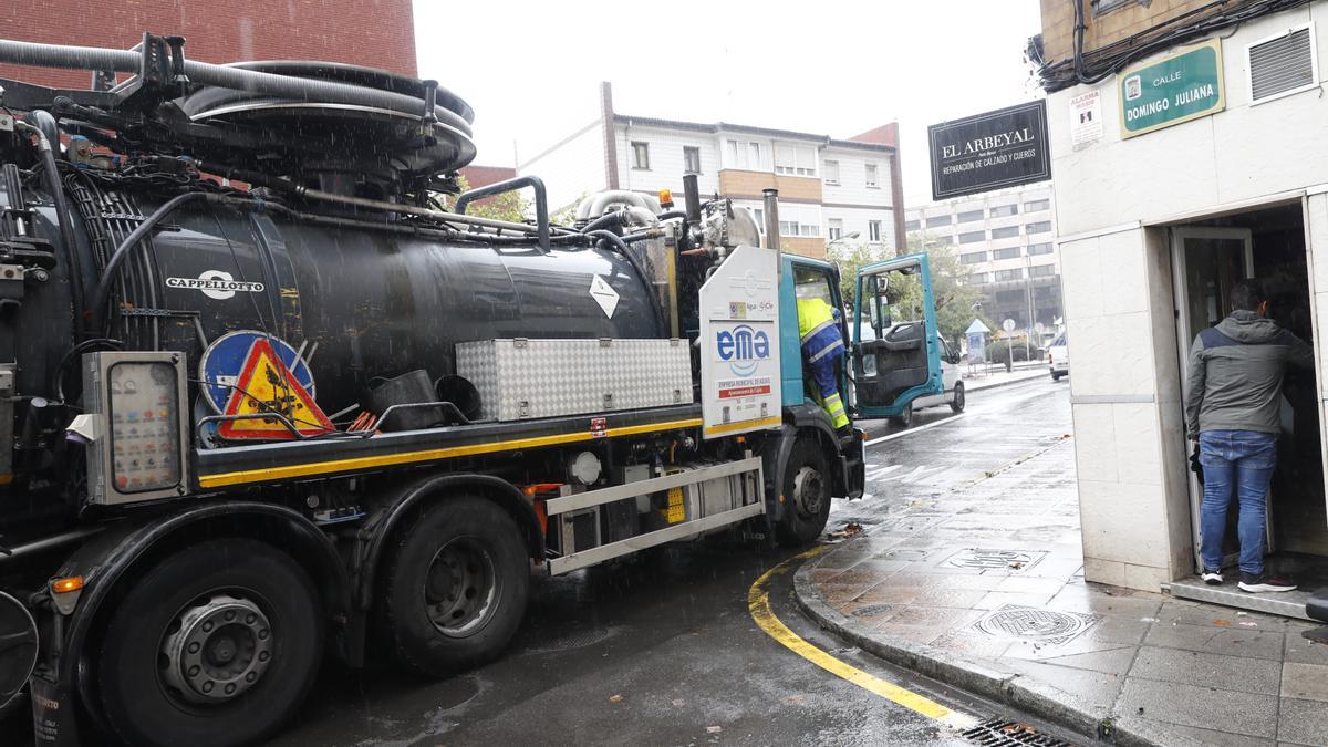 Inundaciones en Gijón por las fuertes lluvias