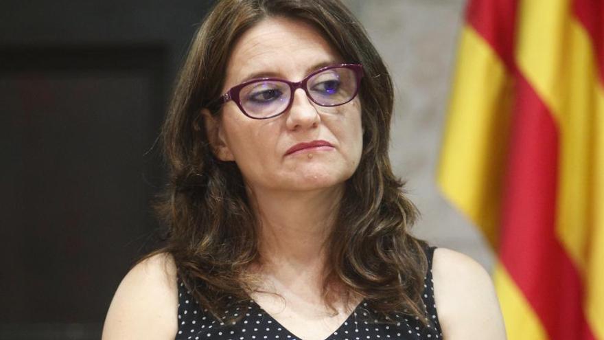 Mónica Oltra, en su comparecencia de hoy.