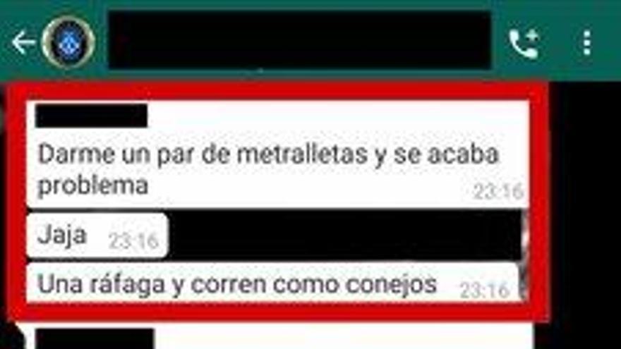 Policías locales de Mataró, sobre independentistas: &quot;Dadme un par metralletas y se acaba el problema&quot;