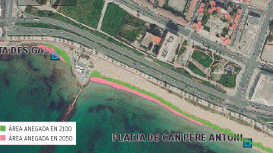 Palma: El mar se tragará parte de las playas y alcanzará la zona peatonal