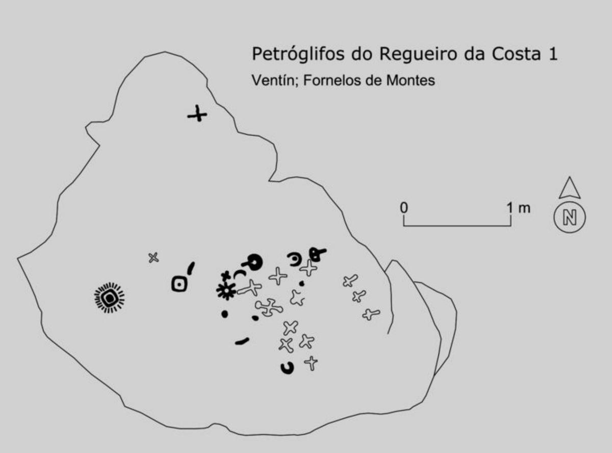 Petróglifos do Regueiro da Costa, I. Ventín, Fornelos de Montes.