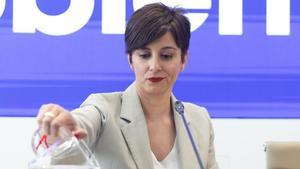 La ministra de Vivienda, Isabel Rodríguez, en una comparecencia.