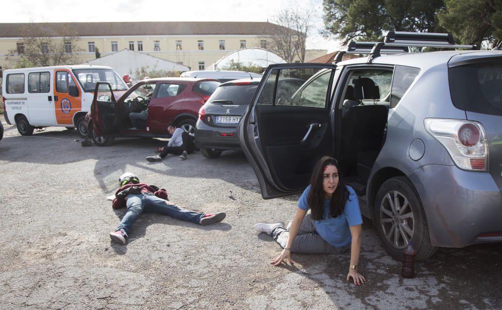 Simulacro de la Escuela de Enfermería de Castelló