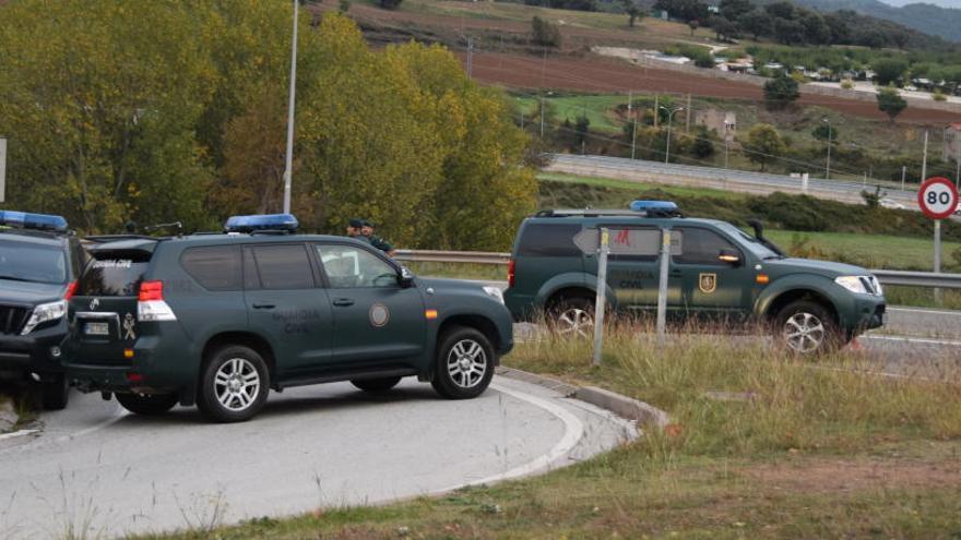 El control muntat per la Guàrdia Civil a l&#039;accés sud de Berga