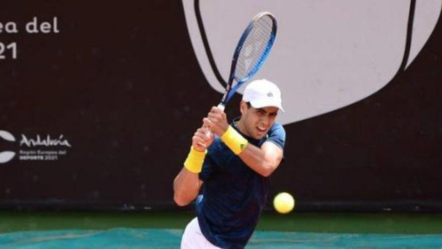 Jaume Munar golpea de revés en su partido de cuartos de final.