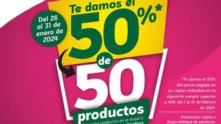 50 productos al 50% solo en HiperDino
