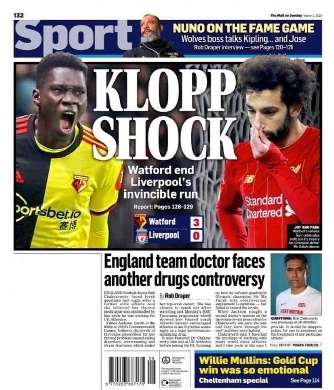 Esta es la portada de Mail Sport  del domingo 1 de marzo