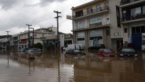 Una calle anegada en Volos (Grecia) por las lluvias torrenciales de la tormenta ’Daniel’.