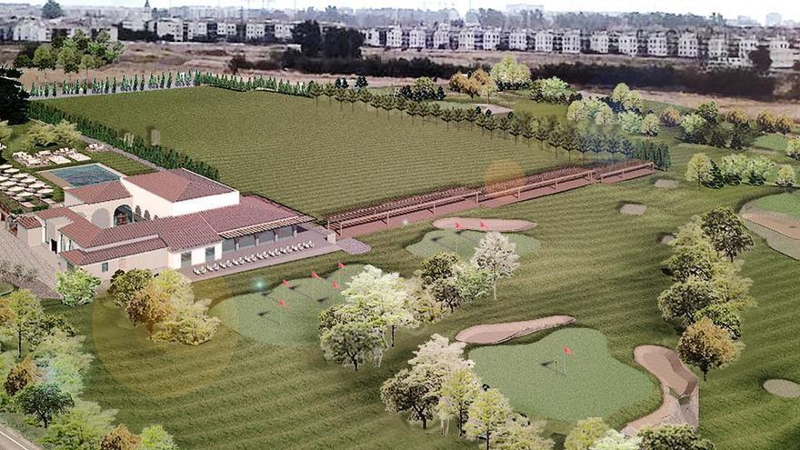 Imagen virtual del futuro campo de golf en Casilla del Aire.