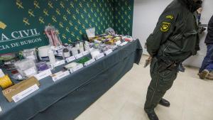 Presentación de la operación de la Guardia Civil en la que se arrestó a un hombre en Burgos con un arsenal de 60 kilos de precursores de explosivos