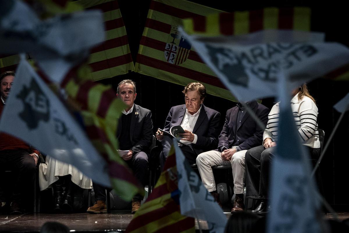 El mitin de Aragón-Teruel Existe, en Zaragoza, este miércoles.