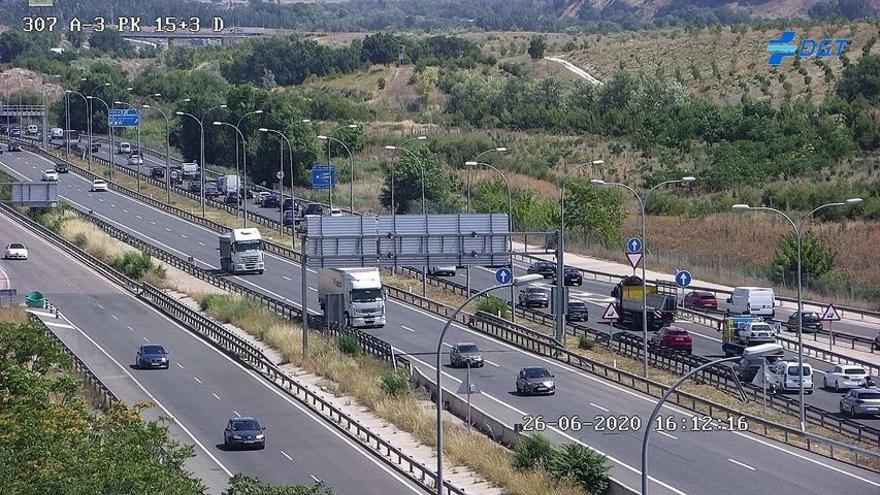 Retenciones en la salida de Madrid hacia Valencia