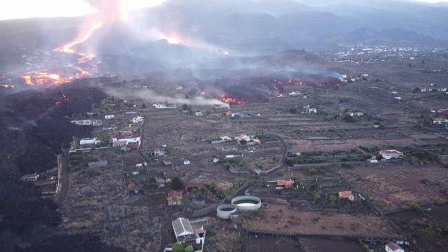 Vista aérea del volcán que le han remitido a Juana Toro.
