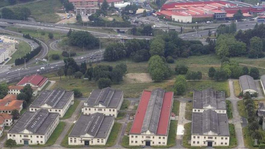 Imagen aérea de la fábrica de armas.