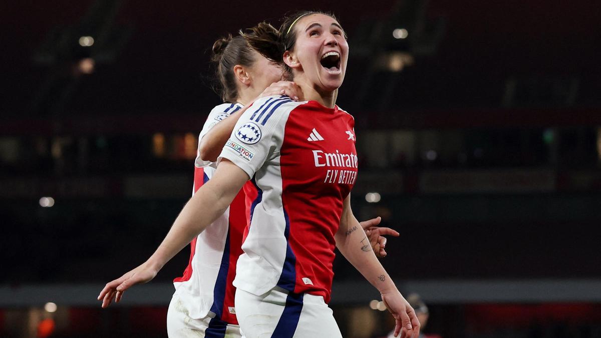 Mariona Caldentey celebra un gol con el Arsenal.