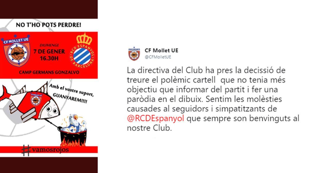 El polémico cartel y el tuit del club