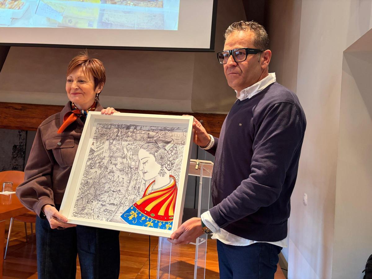 Cabanes y Mestre muestran la lámina de la dana.