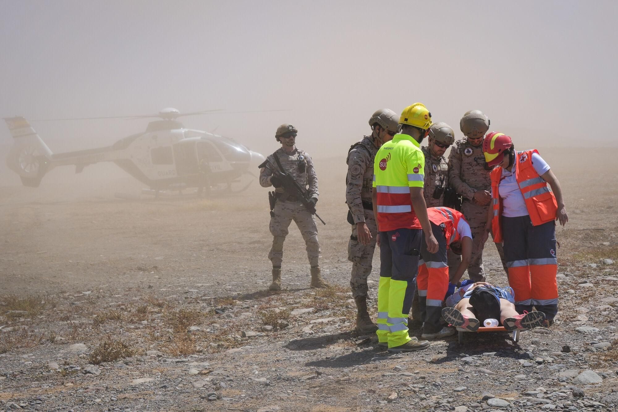 Ejercicio Canasar 2025: simulacro de accidente aéreo en Mogán
