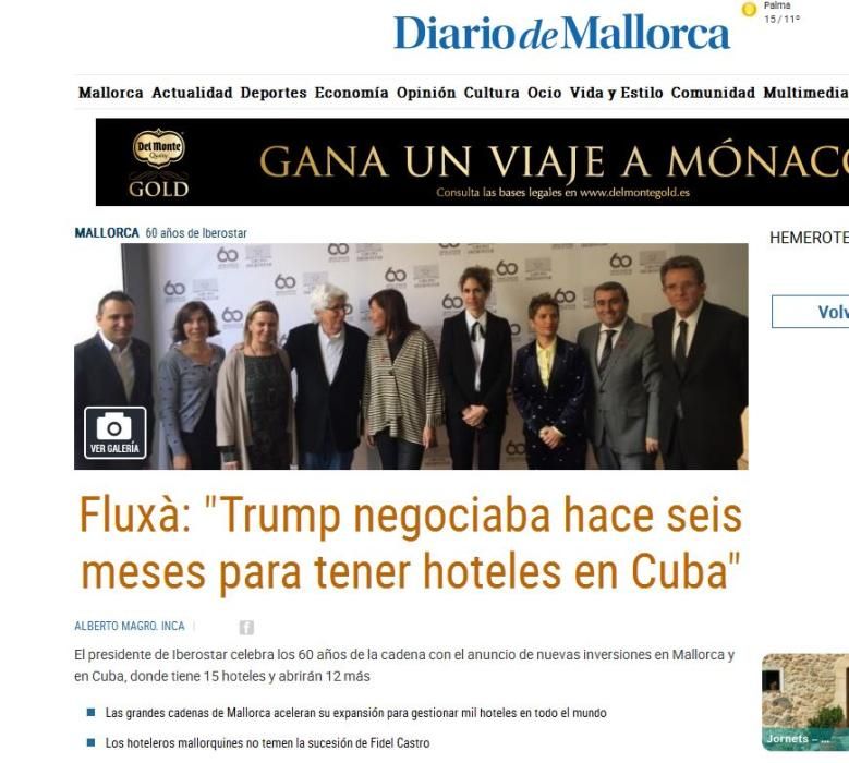 Tormenta política por las declaraciones de Fluxà sobre Trump y sus intentos de negocio en Cuba