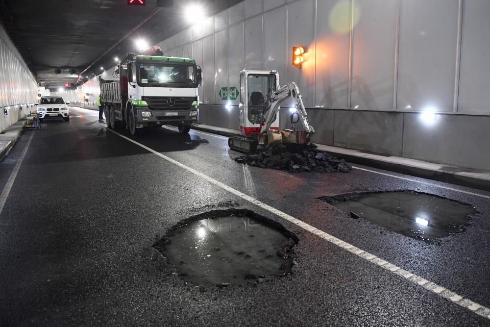 Cortado un tramo del túnel de O Parrote