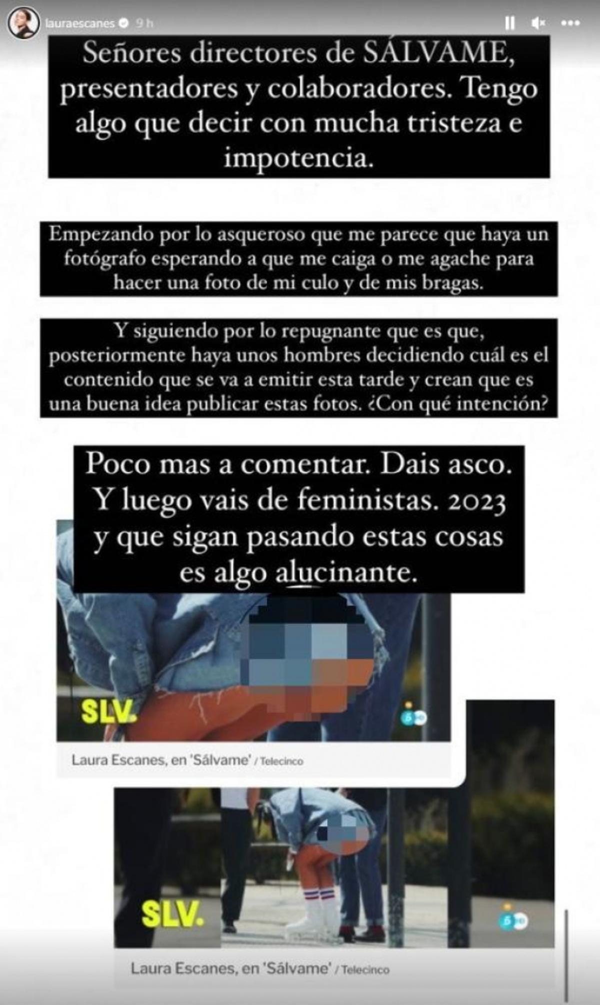 Laura Escanes estalla contra Sálvame por la emisión de unas imágenes íntimas