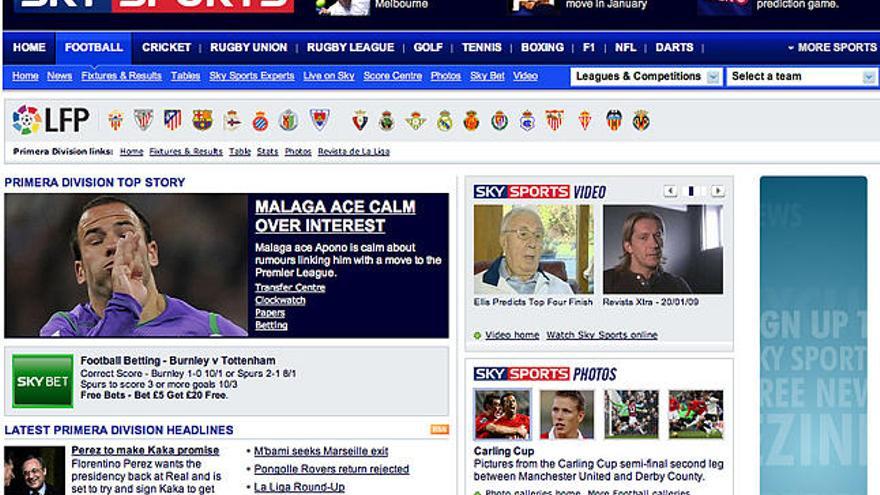 ´Sky Sports Tv´ se hace eco del seguimiento a Apoño