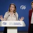 La secretaria general del PP, Cuca Gamarra, y la vicesecretaria de Desarrollo Sostenible del partido, Paloma Martín, ofrecen una rueda de prensa para presentar Plan + Vivienda del PP, tras finalizar una reunión  con diversas organizaciones del sector inmobiliario.