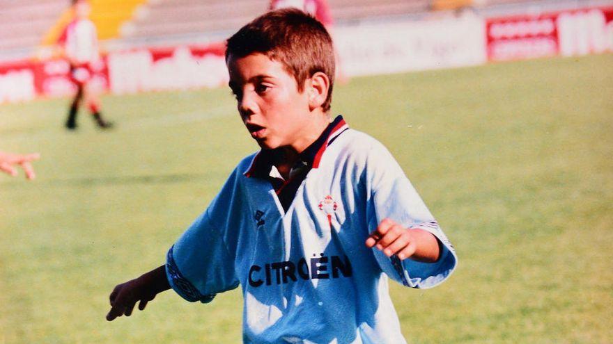 El único escudo que lució Iago Aspas desde los 8 años en categorías inferiores fue el del Celta.