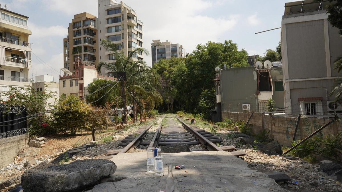 Las vías del tren en Beirut
