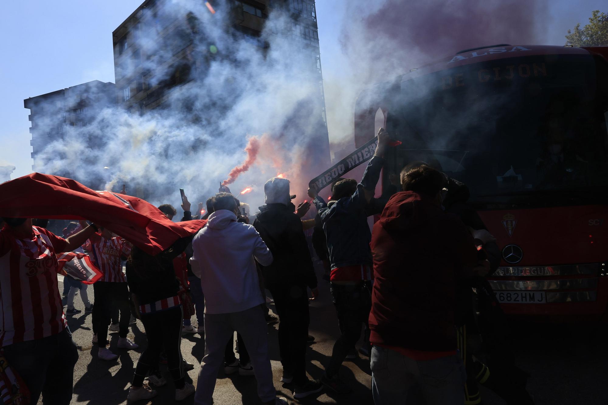 Así fue la llegada del Sporting al Molinón