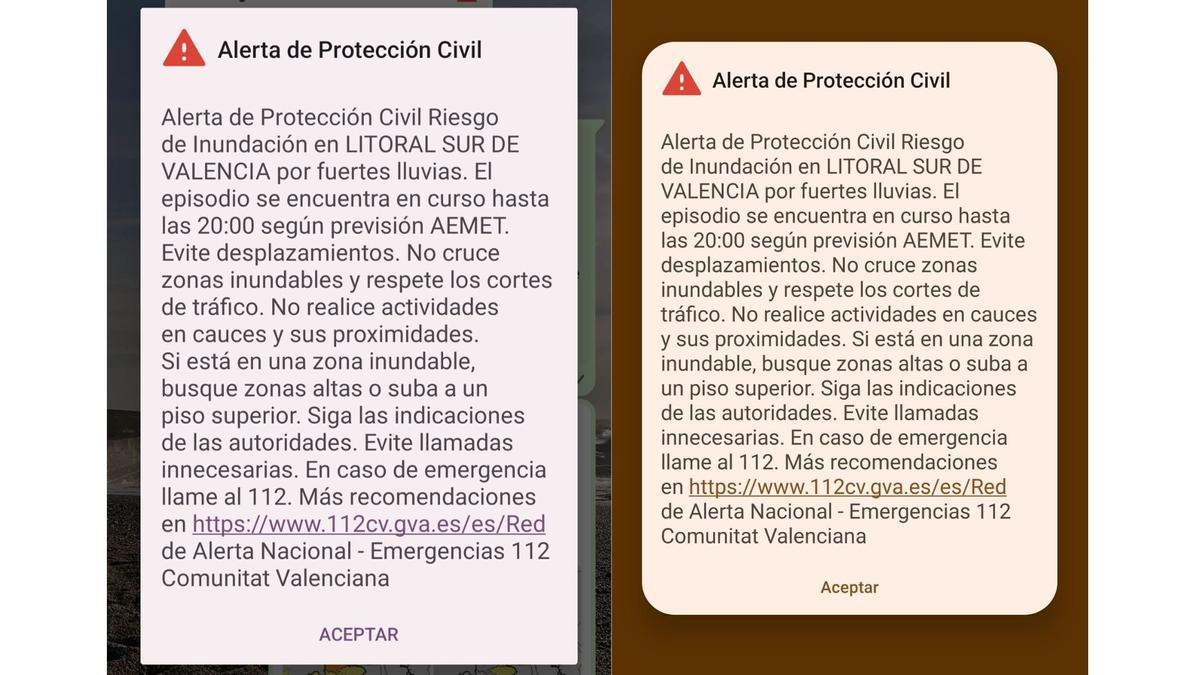 Es Alert enviado a Gandía y Alginet.