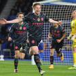 De Bruyne celebra el primer tanto del partido ante el Brighton