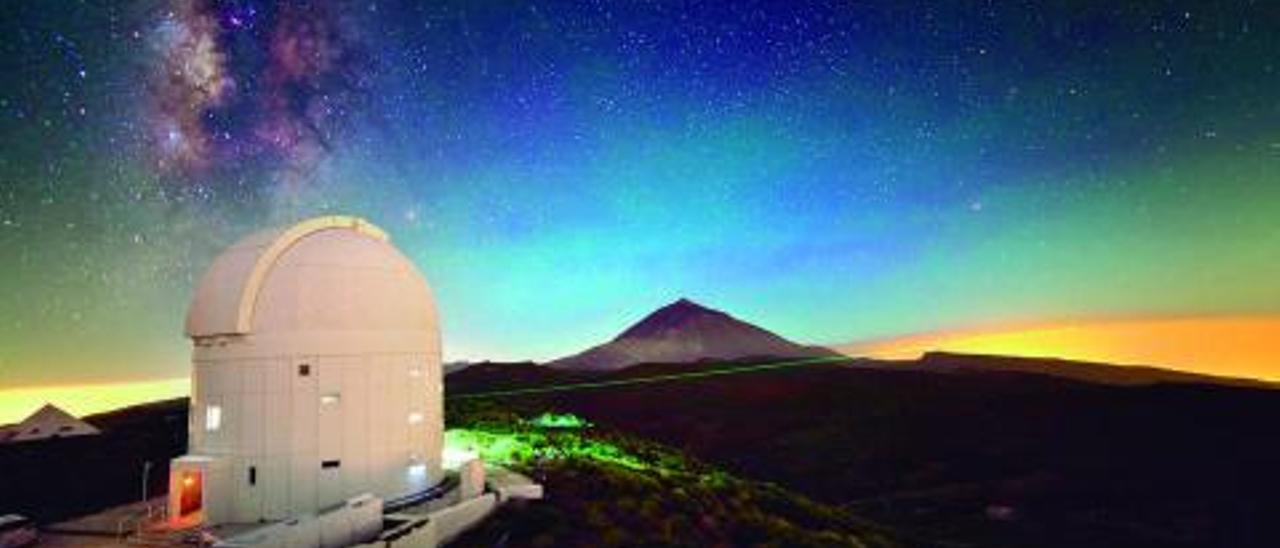 La estación óptica de Tierra de la Agencia Espacial Europea en el Observatorio del Teide, desde el que se hicieron los experimentos. | | ESA