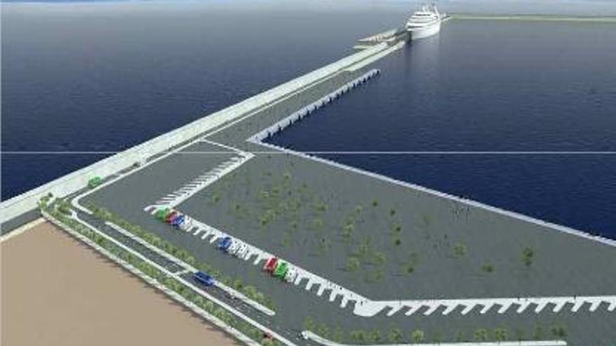 Futuro muelle de cruceros construido por la APV en la ampliación norte, junto a la marina real.