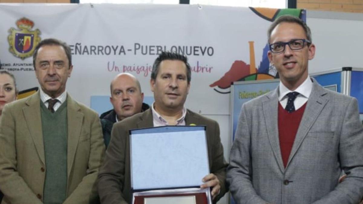 Ricardo Delgado, José I. Expósito y Santiago Cabello, en el día de Peñarroya.