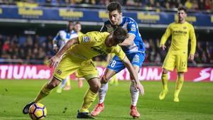 Marc Roca, en un partido del Espanyol contra el Villarreal.