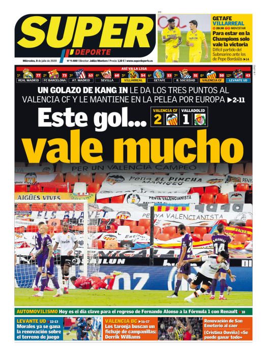 Portada SUPERDEPORTE miércoles 8 julio 2020