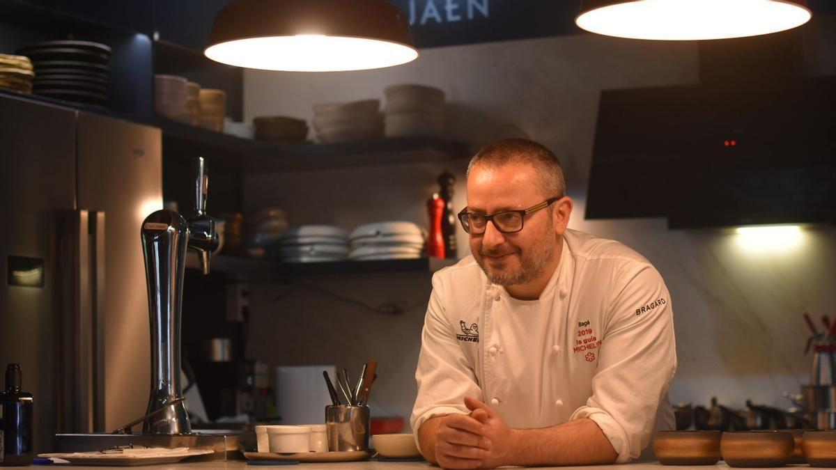 Pedro Sánchez en su restaurante Bagá, en Jaén