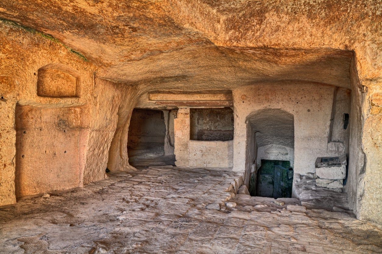 Interior de una casa antigua de Matera