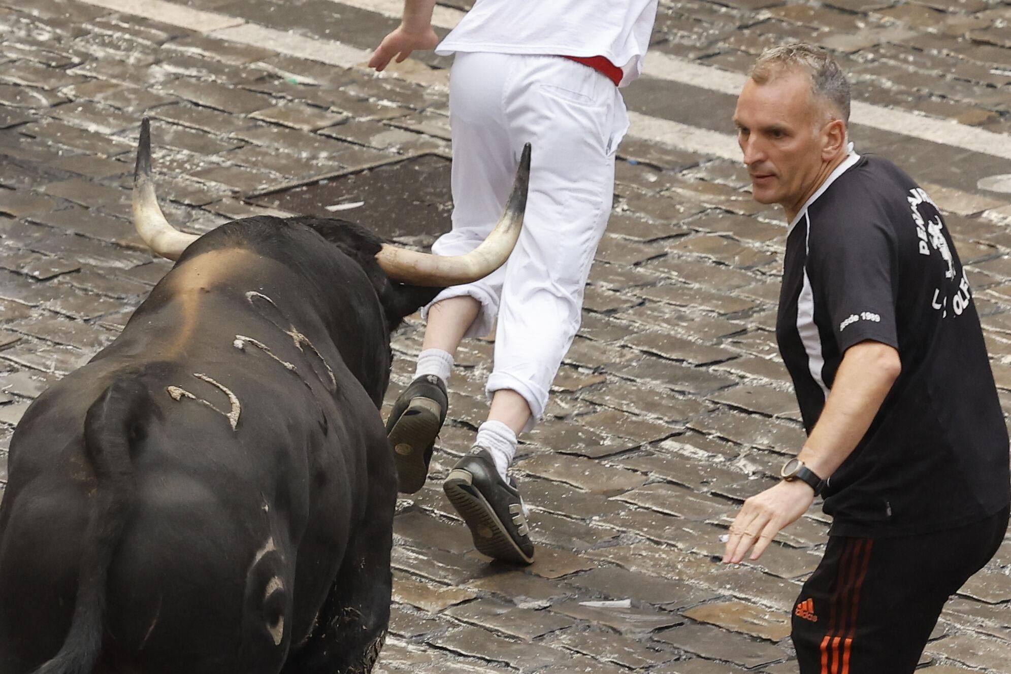 El primer encierro de los Sanfermines 2025, en imágenes.