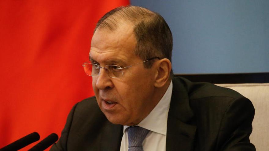 Sergei Lavrov, en un mitin.